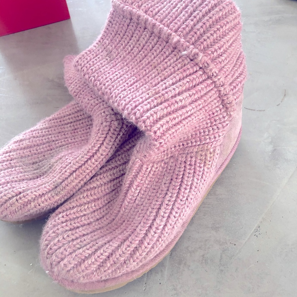 UGG Pink Knit Boots